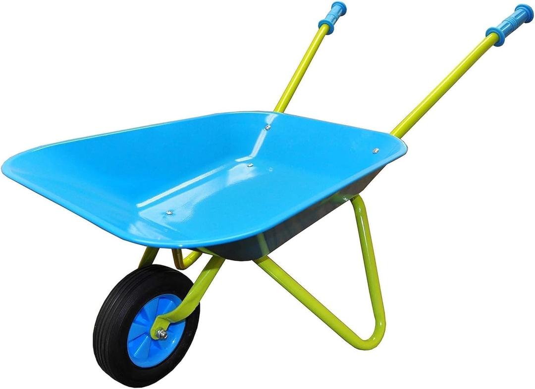 G & F Products Kids Metal Wheelbarrow Child-Sized, Durable Metal Construction with Sturdy Wheel, Easy Assembly, Ideal for Outdoor Play, Gardening Fun, Backyard Activities & Toddler-Friendly Design