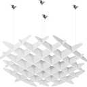 VIVO White Acoustic Ceiling Waffle Panel, PP-CW01W,  45.7” x 45.7” x 5.1"