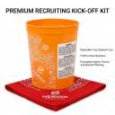 HERION RECRUITING Kick-Off Promo Kit – 16oz Orange Stadium Cups & Custom Patterned Cotton Bandana Set, 25pcs