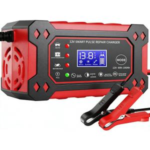 Haibro Car Battery Charger, 12V 6Amp Trickle Charger and Maintainer, Smart Fully Automatic Battery Charger w/ Temperature Compensation, Battery Pulse Repair and Desulfator for Lead Acid AGM Batteries