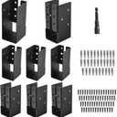 Concealed Joist Hangers, 8 Pcs of 2"x4" Outdoor Trim Concealed Flanges, Q235B Steel Powder Coated Concealed Mount Joist Hangers for 2"x4" Beam Swing, 3.7"