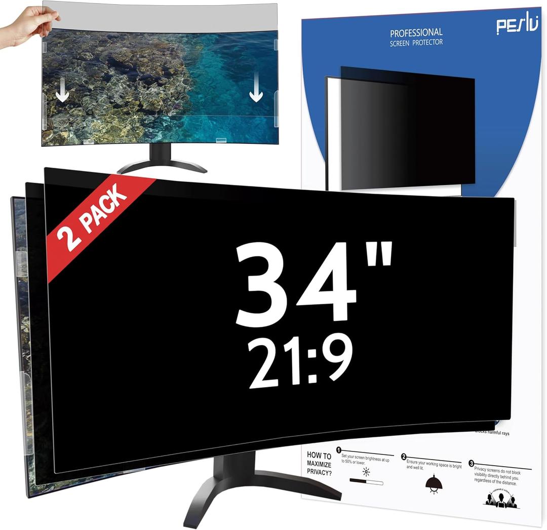 [2 Pack] 34 Inch 21:9 Computer Privacy Screen for Curved Monitor
