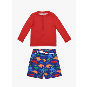 ALVABABY Long Sleeve Baby/Toddler Boys' Rash Guard Sets,Boy Swimsuit UPF 50+ Sun Protection 2 Piece Bathing Suit , Size 18 Months