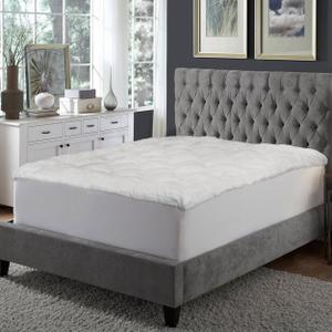 Hotel Laundry Twin Extra Long Mink Plush Fiberbed Topper: Machine Washable, Woven Polyester, Fits 12" Mattress