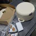 Overmont Enameled Cast Iron Dutch Oven 7QT, White 