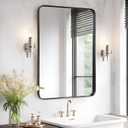 Fabuday Bathroom Mirror for Over Sink - 24x36 Inch Black Matte Framed Rectangle Mirror for Bathroom, Black Vanity Wall Mirror for Restroom, Farmhouse, Entryway, Hangs Vertically or Horizontally (24"L x 36"W)