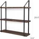 Mkono Floating Wall Shelf 3 Tier 23.5 Inch Rustic Wood Hanging Book Shelf Bathroom Mounted Shelving Storage Display Shelves for Living Room Bedroom Kitchen Office
