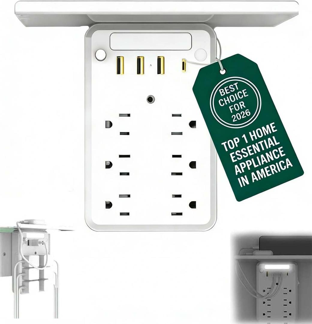 Wall Outlet Extender with Shelf Night, 9 in 1 Outlet Extender with Shelf, 2025 New Multi Plug Outlets Extenders, Wall Electrical Outlets Extenders, Plug Expander for Home Dorm(1pc)