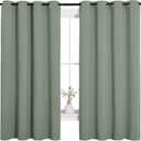 NICETOWN Bedroom Curtain Panels Blackout Draperies, Thermal Insulated Solid Grommet Blackout Curtains/Drapes (Greyish Green, 1 Pair, 55 by 68-inch)