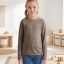 Girls Long Sleeve Shirts Cute Crew Neck Tshirts Kids Fall Back to School Tops Soft Clothes Size 120