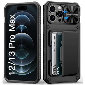 BXYJY for iPhone 16 Pro Case with Card Holder (4-5 Cards), Camera Cover Stand, Military Grade Protection, Shockproof Heavy Duty Rugged Silicone Men Women Wallet Phone Case for iPhone 16 Pro, Blue