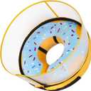 CNEO Inflatable Dog Cone Collar with Detachable Enhanced Anti-Licking Shield, Soft Neck Donut Collar for Dogs After Surgery, Adjustable Dog Cone Alternative for Dogs & Cats (M, Neck 8"-11", Blue)