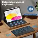 MoKo Touch Keyboard Case for iPad (A16) 11th Generation 11 inch 2025, iPad 10th Generation 10.9 inch Case with Pencil Holder, 7 Colors Backlit Multi-TrackPad Detachable Bluetooth Keyboard, Black