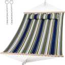 SUNCREAT Double Hammocks 2 Person with Extra Large Pillow, Non Fading Tree Hammocks for Outside, Blue&Aqua