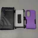 FNTCASE for Samsung Galaxy S24-FE Case: Dual Layer Military Grade Drop Protection Cell Phone Cover with Belt-Clip Holster | Shockproof Rugged Durable Heavy Duty Protective Bumper Tough (Purple)