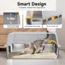 High-Sided Stainless Steel XL Cat Litter Box for Cats
