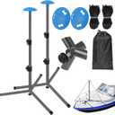 Windproof Boat Cover Support Pole System 1/2 Pcs with Adjustable Heights & Tripod Base, Telescoping Steel Furniture Cover Support Poles 22"-49" with Rope & Storage Bag (2 PCS)