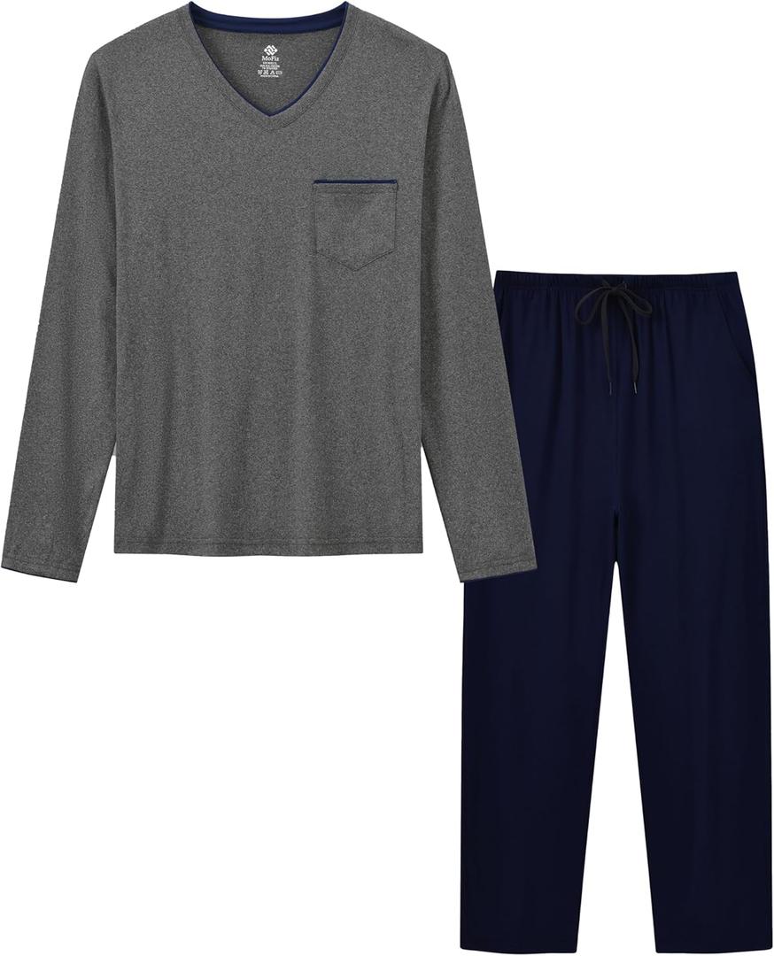 MoFiz Men's Pajama Sets Sleep Lounge Pjs Set Pijamas Para Hombres Sleepwear Loungewear 2 Pieces S