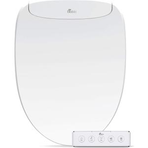Bio Bidet DLS Premium Heated Bidet Seat, Warm Water & Air Dryer, Auto Open and Slow Close Lid, Elongated (20.8"L x 15.9"W)