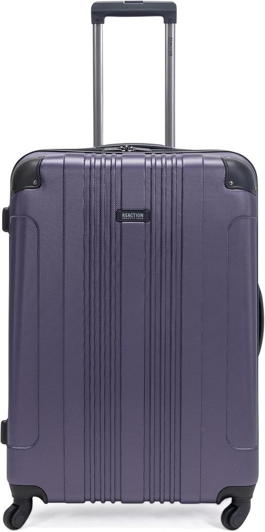 Kenneth Cole REACTION Out of Bounds Lightweight Hardshell 4-Wheel Spinner Luggage, Smokey Purple, 28-Inch Checked