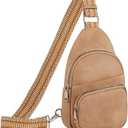 CLUCI Small Sling Bag for Women, Vegan Leather Fanny Pack Crossbody Bags for Women, Chest Bag With Guitar Strap