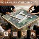 Qabliqo Traditional Chinese Garden Mahjong Mat, Vintage Green Chinoiserie Non-Slip Noise Reduction Gaming Mat 31.5 x 31.5 Inch for Table American Mahjong Games Card Games Poker Board Dominoes