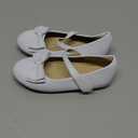 Kiderence Girls Flat Mary Jane Shoes School Party Dress Ballerina White Shoe (Toddler/ Little Kids) F640 White - 13M