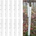 Pushglossy 10 Pack 24 Inch Tree Seedling Sapling Grow Tubes Standard Vented Seedling Protectors Split Tree Grow Protector with Releasable Zip Tie Plant Shelter for Cuttings Outdoor (White)