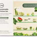 W&P Sustainable Kitchen Set, 14 Pieces (Seal Tight Bowls, Silicone Bags, Stretch Lids & Stretch Wrap) Non-Toxic, Microwave-Safe, Dishwasher-Safe (Cream)