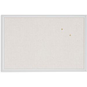U Brands White Cork Board 20 x 30, Framed Linen Bulletin Board, Pin Board
