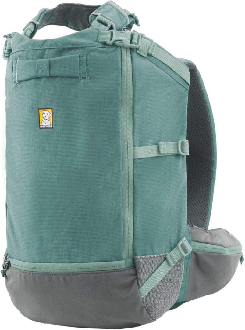 Ruffwear, Hitch Hiker Dog Backpack Carrier, Hands-Free Dog Carrier Backpack with Breathable Mesh, EVA Foam Padding, Durable Polyester, Lightweight Design for Small Dogs, River Rock Green, Small