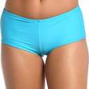 Hobie Women's Standard Solid Hot Pant Bikini Swimsuit Bottom (X-Small Petite, Blue Hawaii//Solids)
