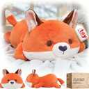 Mewaii Cute Fox Plush Pillow, Kawaii Plushies Red Fox Stuffed Animals, Squishy Plushies, Cuddle Foxes Plush Pillow for Kids & Girls (13 Inch)