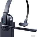 HUAKUA Bluetooth Headset with Microphone, AI Noise Cancelling Wireless Headset with Mute Button 50 Hrs Talk Time for Computer PC Tablet Cell Phones Office Home Trucker Driver (Blue)