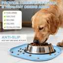 SMILOOL Small Silicone Pet Food Mat with Raised Edge for Food and Water Bowl, Square Dog Feeding Mats, Cat Food Trays for Floor Waterproof, Rubber Tray for Dogs and Cats, 12 x 12 x 0.7 Light Blue