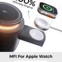 MFI Certified by Apple, 4 in 1 Magsafe Wireless Charging Station, Qi2 15W Magsafe Charger for iPhone 17/16/15/14/13/12 Series, iWatch, Airpods, iPad, 65W Charger Included (Black, 3 in 1)