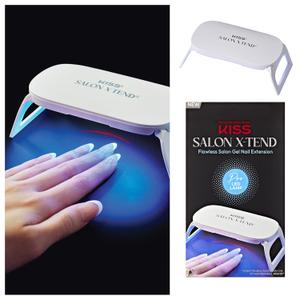 KISS Salon X-tend Pro LED Lamp, LED Gel Nail Kit System, 10 Watts, For Curing Salon X-tend Press On Nails, Wide Coverage, LED Hand Guide, USB-C Power Cord Included