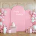 White and Pink Arch Backdrop Cover Set of 3 Pink White Arch Covers 6FT 6.6FT 7.2FT Bridal Baby Shower Birthday Party Wedding Photo Arch Backdrop Stand Cover Spandex Stretchy