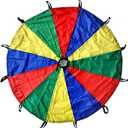 GSi Kids Play Parachute Toy 30 feet with Handles and Carry Bag for Cooperative Play and for Upper-Body Strength | Multi-Colored