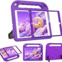 BMOUO Kids Case for iPad 6th/5th Generation (iPad 9.7-inch, 2017/2018), iPad 9.7/Air 2 Case with Screen Protector, Shockproof Handle Stand iPad 6th 5th Generation Cas e for Kids, Purple