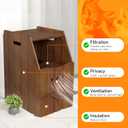 Cat Litter Box Enclosure,Enclosed Litter Boxes Cabinet,Top Entry Litter Box Enclosure,Tall Hiden Litter Furniture,Wood Cat Toilet with Filter and Stairs for Indoor Cats,Dog Proof (Brown) 21.65"L x 16.1"W x 28.7"H