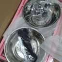 SHAINFUN Elevated Bowls for Small and Medium Dogs, Raised Stand With 2 Stainless Steel Food & Water Bowls, Adjustable Height Feeder for Puppy & Cats, Cute Pink