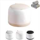 Small Desk mini Trash can Desktop Tiny Garbage can Office Waste Basket with lid with Bracket Home Office Bedroom Living Room Kitchen Garbage Sundries, Includes 90 Trash Bags(Beige-White)