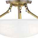 Livex Lighting 4273-01 Oasis 3-Light Ceiling Mount, Antique Brass