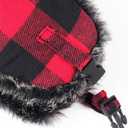 ONWAY Trapper Hat Winter Hats for Women Men with Faux Fur Ear Flaps (Black)