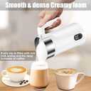 Milk Frother, 4-in-1 Milk Frother and Steamer, 10.1oz/300ml Automatic Hot and Cold Foam Maker and Milk Warmer, Electric Milk Frother for Coffee, Latte, Cappuccino, Matcha(White)