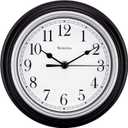 Westclox Quartz Movement Round Wall Clock, Contemporary Analog Design, Battery-Powered for Indoor Use (Black, 9 Inch)