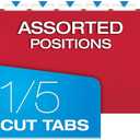 Pendaflex Hanging File Folders, Letter Size, Assorted Colors, 1/5-Cut Adjustable Tabs, 25 Per Box (81663)