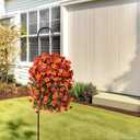 Artificial Fake Hanging Plants Flowers Basket for Fall Autumn Outdoor Decoration,Faux Silk Begonia in Planter UV Resistant Realistic for Outside Home Porch Patio Balcony Yard Decor