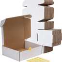 RLAVBL 10x8x3 Shipping Boxes Set of 25, White Corrugated Cardboard Box for Packing, Mailing, Business